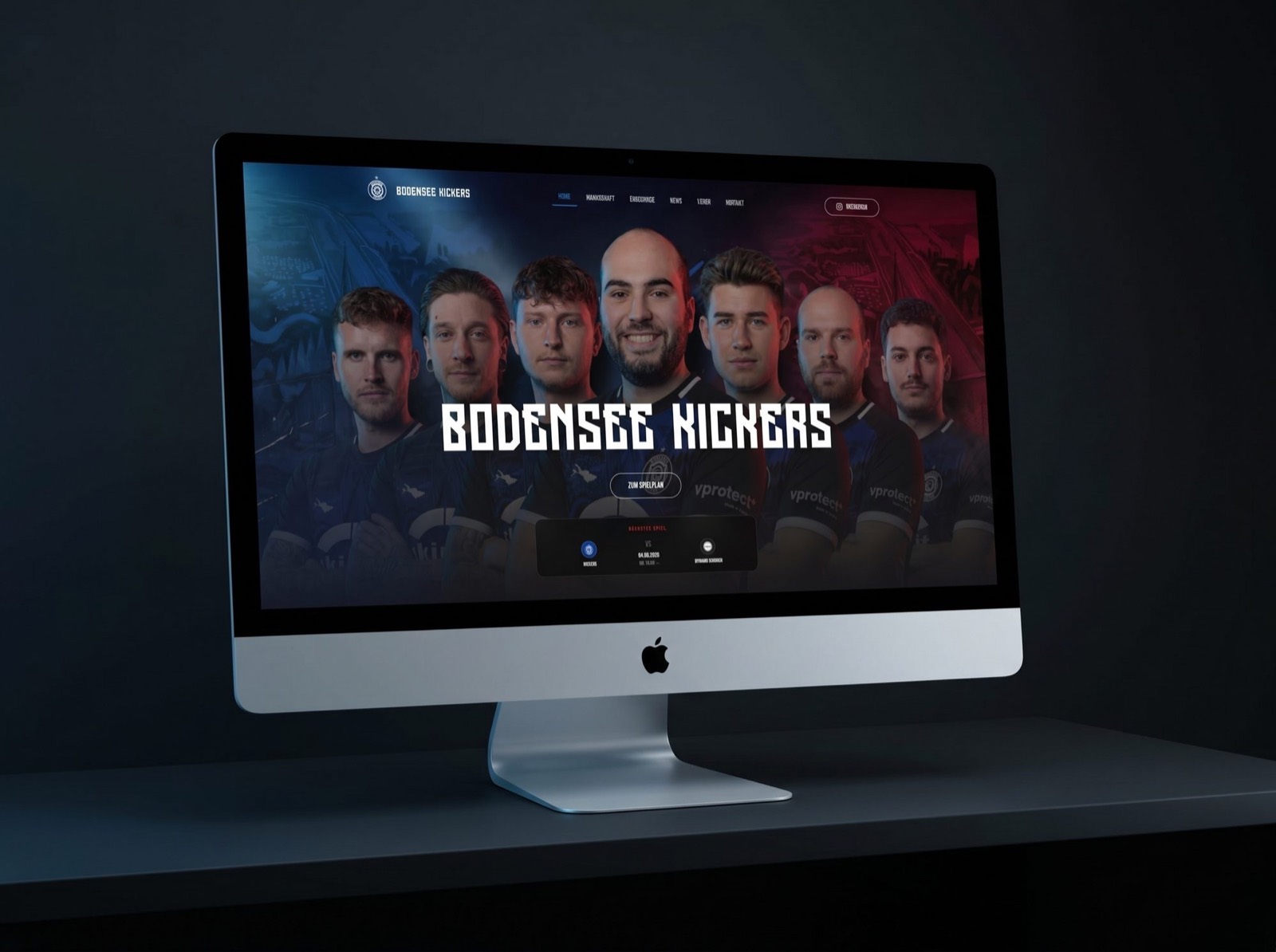 Die Website — Spielplan, Mannschaft und News, schnell und auf jedem Gerät. Modernes Webdesign statt Vereinshomepage von gestern.